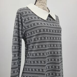 Modcloth Monochrome Geometric Collard Dress